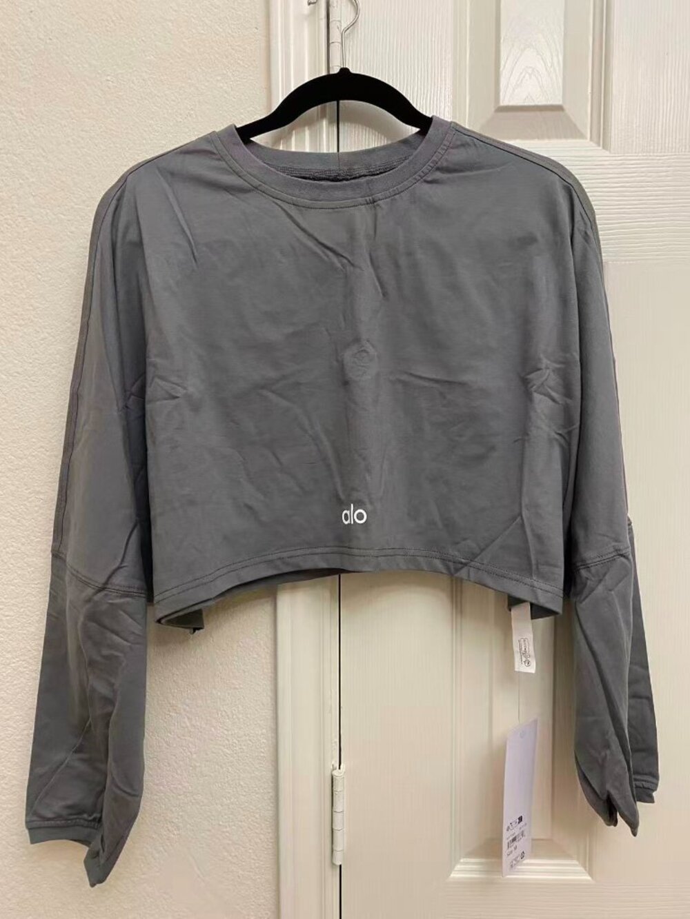 Alo Yoga Cropped Activewear Top --Gray